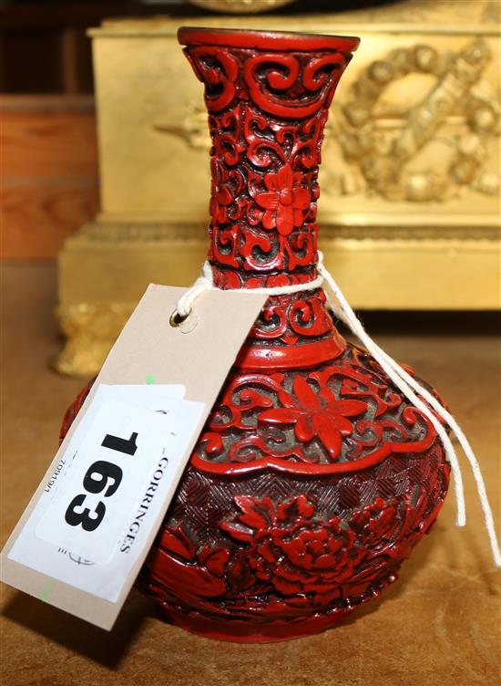Chinese lacquer vase(-)